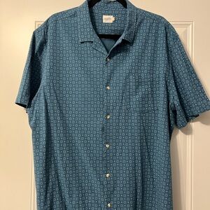 Fair Harbor Casablanca Camp Shirt in Navy Organic Cotton Blend Stretch